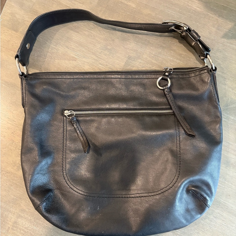 Coach black leather Hobo bag